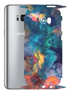 AtOdds - Samsung Galaxy S8 Mobile Back Skin Rear Screen Guard Protector Film Wrap with Camera Protector (Coverage - Back+Camera+Sides) (Color Splash)