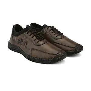 Rising Wolf Men's Synthetic Leather Brown Formal Shoes for Men