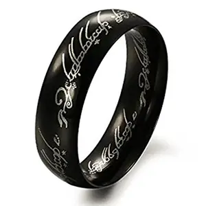 Peora The Lord of The Rings High Polish Black Plated Tungsten Carbide Men's Ring