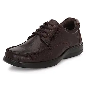 Auserio Men's Trumock Full Grain Leather Derby Lace Up Formal Shoes | Anti Skid Sole & Waxed Laces | Memory Foam Padded Insole | Comfort Shoes for Office & Parties | Brown 7 UK (SSE 058)