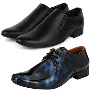Latest Trendy Formal Shoes/Party Shoes/ 2 Shoes Combo with Free 2 Belt for Men and Boys (BAZAAR10537_XRT-2BLT-101) Multicolor