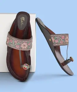 Picktoes PT-542 Women's Grey Synthetic Leather Casual Heel Sandal