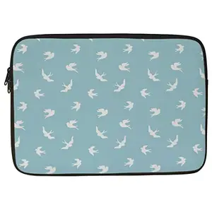 Crazyify Beautiful Small Birds Printed Laptop Sleeve/Laptop Case Cover/Laptop Bag (11-15.6 inch) with Shockproof & Waterproof Linen On All Inner Sides | MacBook/Laptop Sleeve for Men & Women