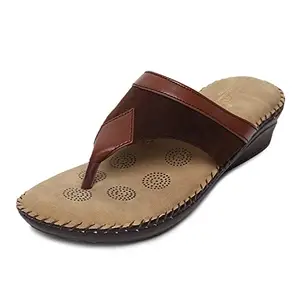 SELBRO Doctor-Plus Orthopedic Slippers for Women with Extra Soft Padding SLB-D1 (Brown A, numeric_6)