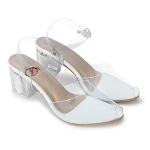 JM LOOKS Women's Transparent Top Heels