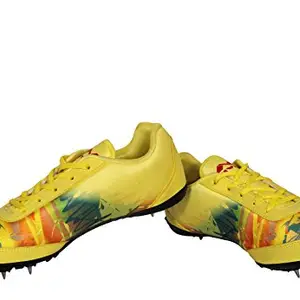 Nivia 149YL04 Zion-1 Running Spikes Trekking Shoes (UK 4, Yellow)