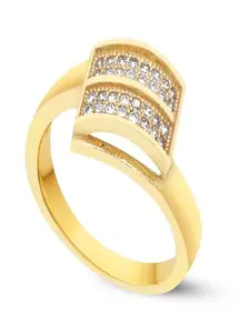 Mahi Creation Men's Finger Ring Brass With Diamond Stylish Design Gold Plated-38 (22)