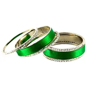 MAYA FASHION Green Stone Brass Bangle Elegant Extra Large Size Bangle | Perfect Fit for Plus Size banglesTrendy and Comfortable Fit for woman and girls | (Sku-ban1235)