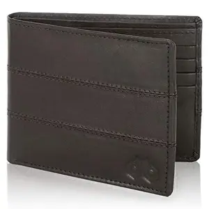 Designer Bugs Men's Genuine Leather Wallet Brown