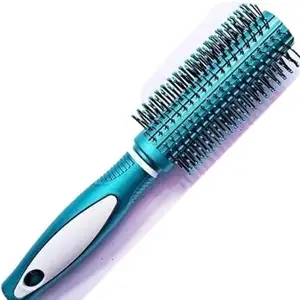 New Round Rolling Curling Roller Comb Hair Brush With Soft Bristles For Men And Women (1pcs)