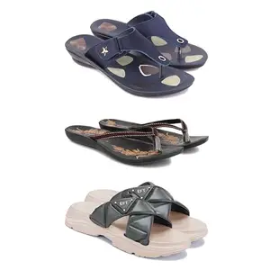 Trendy Open-Toe Sandals for Women – Soft Padded Footbed, Summer Wear | (COMBO-3)-1973-O19-1891-7-EURO-38