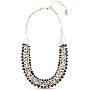 Accessorize London Women's Black Sparkly Multirow Collar Necklace
