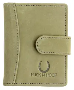 Husk N Hoof RFID Protected Leather Credit Card Holder Wallet for Men Women Hunter Green (20 Card Slots)