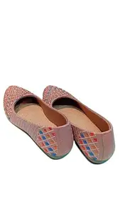 New Cobbler Shoe Factory Women's Floral Print Ballet Flats, Pink Slip-On Casual Shoes with Patterned Design (Cream, UK Footwear Size System, Adult, Women, Numeric Range, Narrow, 11, 11.5)