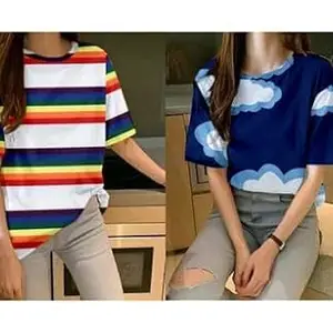 Trendy Women’s T-Shirt – Soft, Stylish, and Comfortable Tee for Everyday Fashion and Casual Wear Design No SH-P3426-M
