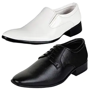 Graceful Trendy Formal Shoes/Party Shoes/ 2 Shoes Combo with Free 2 Belt for Men and Boys (BAZAAR10104_PV-LNG-301) Multicolor