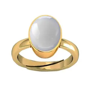 DAURAYA GEMS JAGDAMBA GEMS 7.25 Ratti Original Moon Stone Gemstone Certified Unheated Untreated A+ Quality Natural Rainbow Moonstone Gemstone Ring