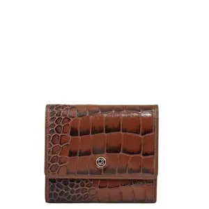 Da Milano Leather Mini Flap Wallet for Women - Brown (10306OL)