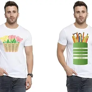 Shree Shyam Textile - Where Fashion Begins | DP-8810 | Polyester Graphic Print T-Shirt | | Pack of 2