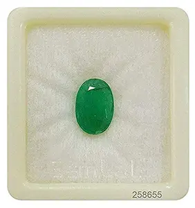 STONEFLEX 9.00 Carat Emerald Gemstone Original Natural Certified Colombian Panna Stone Oval Cut for Men and Women By lab Certified