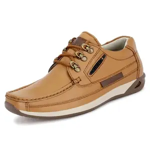 Blue Horse Fashion Men's Genuine Leather Casual Outdoor Shoes Tan