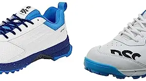 DSC Jaffa 22 Cricket Shoes for Men and Boys Uk-10 White-Navy Zooter Cricket Shoe for Men and Boys, Size-10 UK (White-Blue)