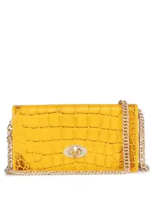 Da Milano Sling Leather Wallet for Women - Yellow