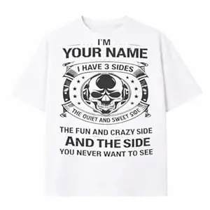Crafted Signature Pure Cotton Graphic Print Round Neck Half Sleeves Regular Fit Unisex T-Shirt Featuring Viking Warrior Design “Never Underestimate The Power Your Name” _(01-TS-3 Side)