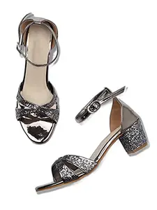WalkTrendy Womens Synthetic Grey Sandals With Heels - 3 UK (Wtwhs45_Grey_36)