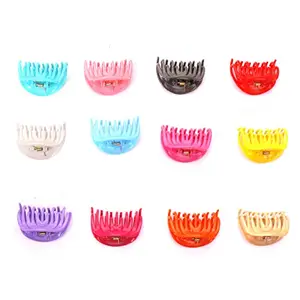 Navjai Hair Claw Clutcher Clips Large for Thick Hair Plastic Nonslip Jumbo Hair Clips Strong Hold Hair Jaw Clips Hair Styling Accessories for Women Girl MultiColour Pack Of 12