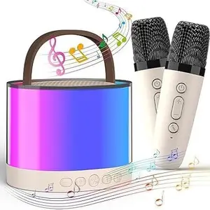 TOYSTODAY Mini Machine for Kids with 2 Microphones, Portable Microphone for Kids, Perfect Toys and Birthday Gift for Children, Fun Singing and Music Play