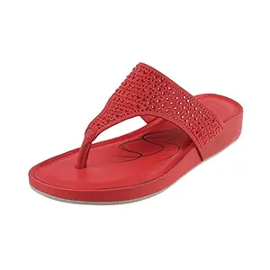 Metro Womens Synthetic Red Slippers (Size (4 UK (37 EU))