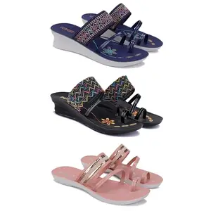 Women's Comfortable Sandal,Casual Lightweight Sandal for Everyday Wear for women's(GR-(COMBO-3)-1947-1952-1944-6)