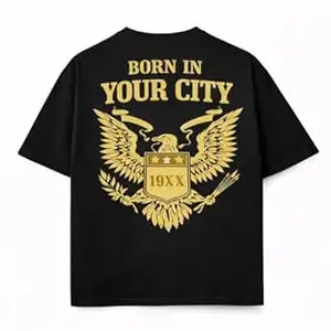 Crafted Signature Back Print Pure Cotton Graphic Print Round Neck Half Sleeves Fit Unisex T-Shirt Featuring Viking Warrior Design “Never Underestimate The Power Your Name”(BKP-03-TS-BORN)