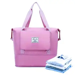 AG ENTERPRIZES Folding Travel Bag Waterproof Large Capacity Foldable Storage Bag Handbag,Lightweight Foldable Duffle Bag for Travel,Sports, Gym, Vacation - (Pack of - 1 - Assorted Color)