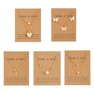 Shining Diva Fashion 5 Pcs Latest Stylish Heart Butterfly Pearl Necklace Jewellery Set for Women Pendant Necklace Gifts for Girls (rrsd16476np)