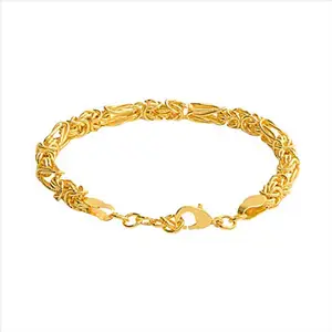 LVA CREATIONS gold plated bracelet 18k thick wrist golden chain link stylish bracelet for men and boys gents nd