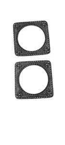 Mastani Jewellery By Clover Leaf Silver Oxidised Square Bangles (2 Piece Set). (1)