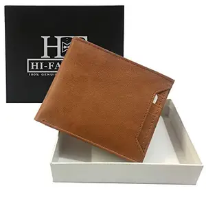 Hi-Fashion Men Tan Genuine Leather Wallet
