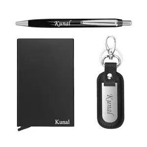 The Wallet Store Eminent Trio Personalized Cardholder Keychain & Pen Gift Set