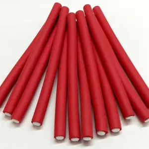 ZAUKY Flexible Hair Curling Rods, Red Foam Rollers for No Heat Styling, 0.55-inch Diameter, 10 Pieces