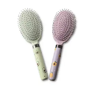 TIAMO Printed Cute oval paddle hairbrush set of 2 for men and women for hair styling /detangling and hair growth