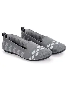SKITTER Stylish Slip-On Bellies for Women | Comfortable Office & Casual Wear Footwear | Lightweight Shoes|Color - Grey | Size - 4