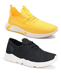 Axter Multicolor Men's Casual Sports Running Shoes 9 UK (Pack of 2 Pair) (2A)_9369-1249
