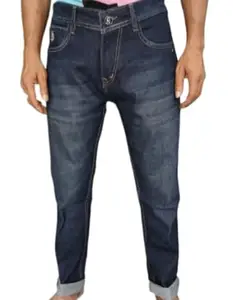 PSS FASHION'S Men's 100% Cotton Denim Regular Fit | Fashionable Mens | Anti Stain, Breathable for Men (in, Numeric, 32, Bule Denim)