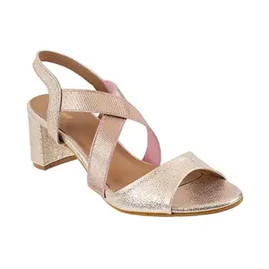 Walkway By Metro Brands Women's Chikoo Gold Synthetic Sandals 4-UK (37 EU) (33-3022)