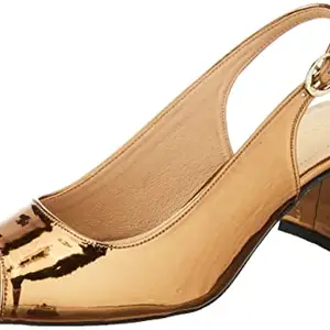Metro Women Antique Gold Synthetic Sandals 4-UK (37 EU) (33-1186)
