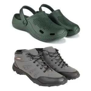 BERSACHE Lightweight Stylish Clog with Sole for Men-6068+400 Multicolor