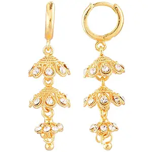 Efulgenz Women's Traditional Multilayer Jhumka Jhumki Hoop Earrings Set