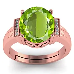 LMDLACHAMA LMDLACHAMA 7.25 Ratti / 6.50 Carat Lab Certified Peridot Gemstone Rose Gold Ring For Women's
